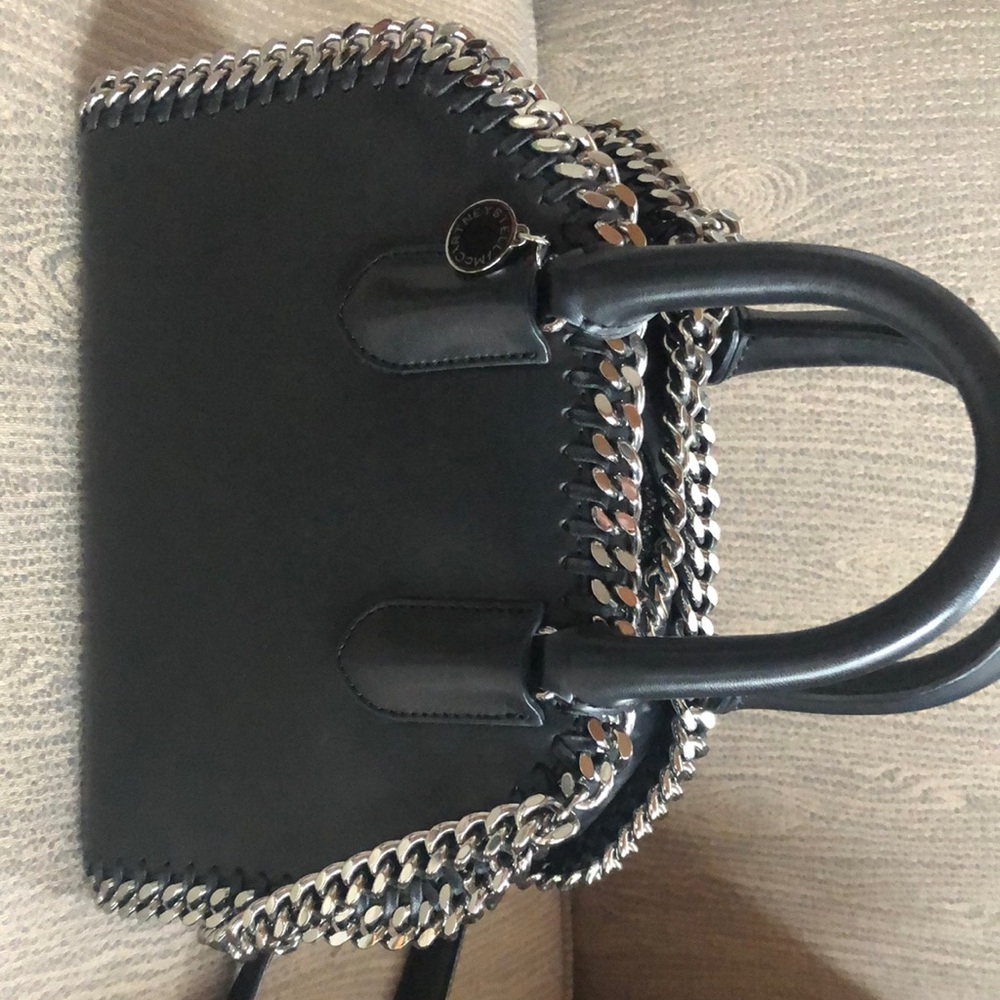 Stylish Black Chain-Trimmed Handbag